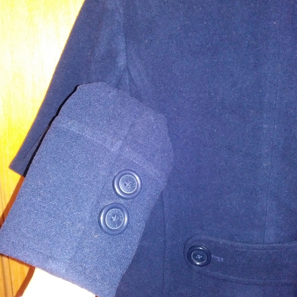 American Eagle Wool Sz M Jacket Coat Navy Blue - Picture 4 of 10